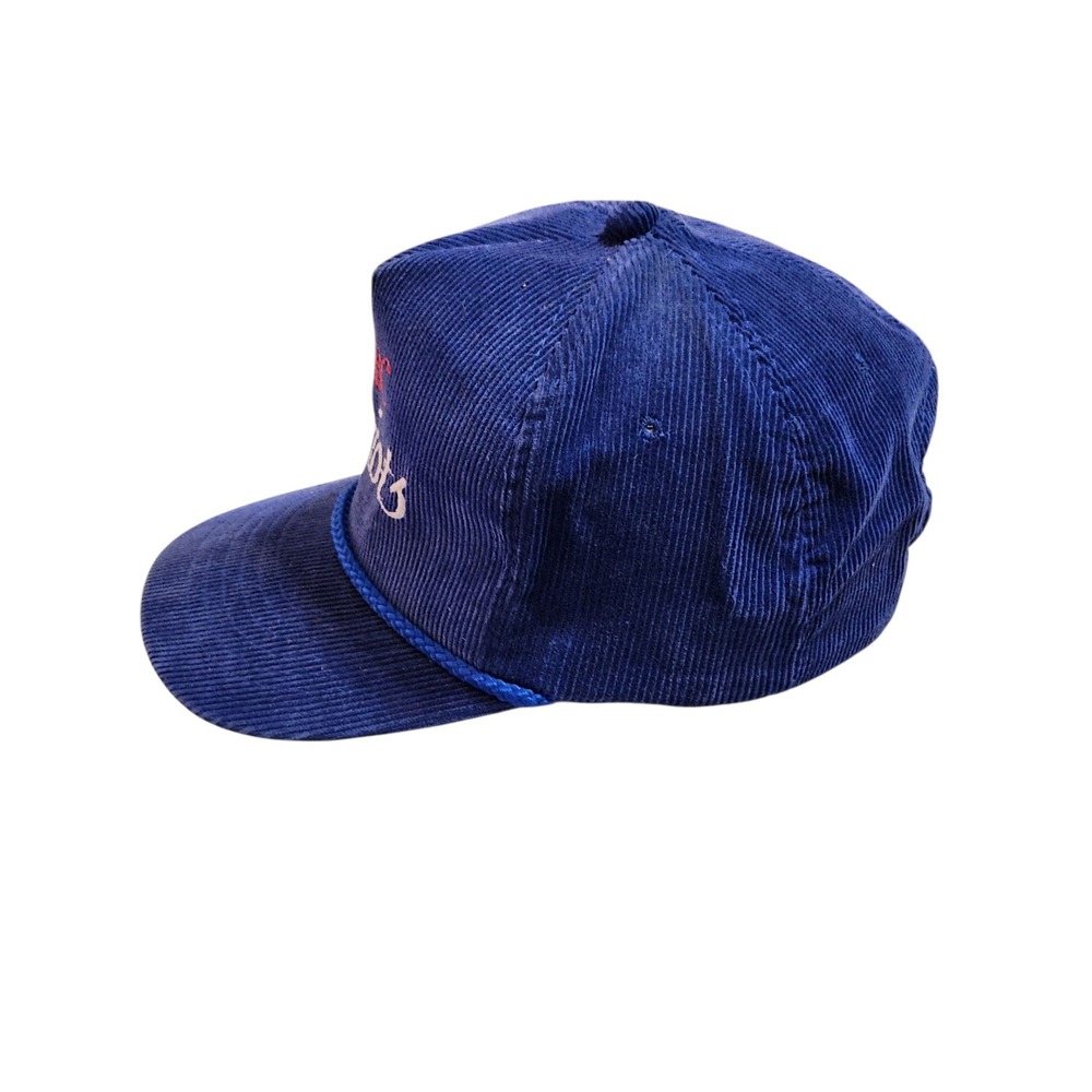 HBC Patriots Blue Corduroy Baseball Cap Hat Snapback Rope Trim - Picture 3 of 5